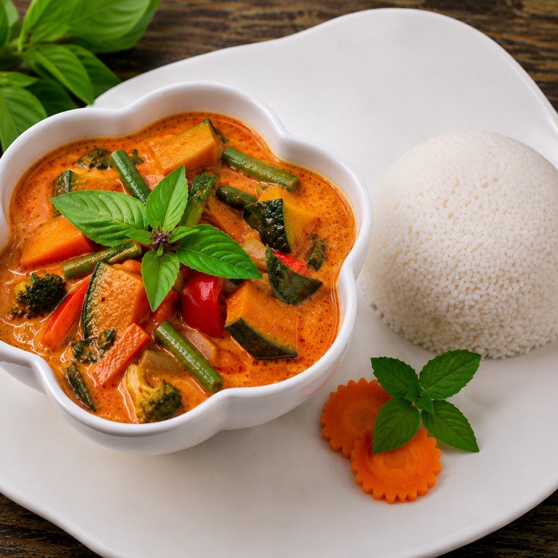 Red curry with Shrimp and Pineapple.
