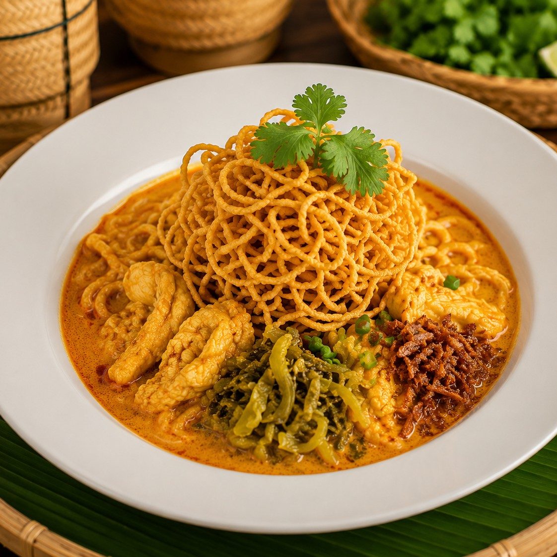 Egg Noodles with Yellow Curry (Kao Soy).