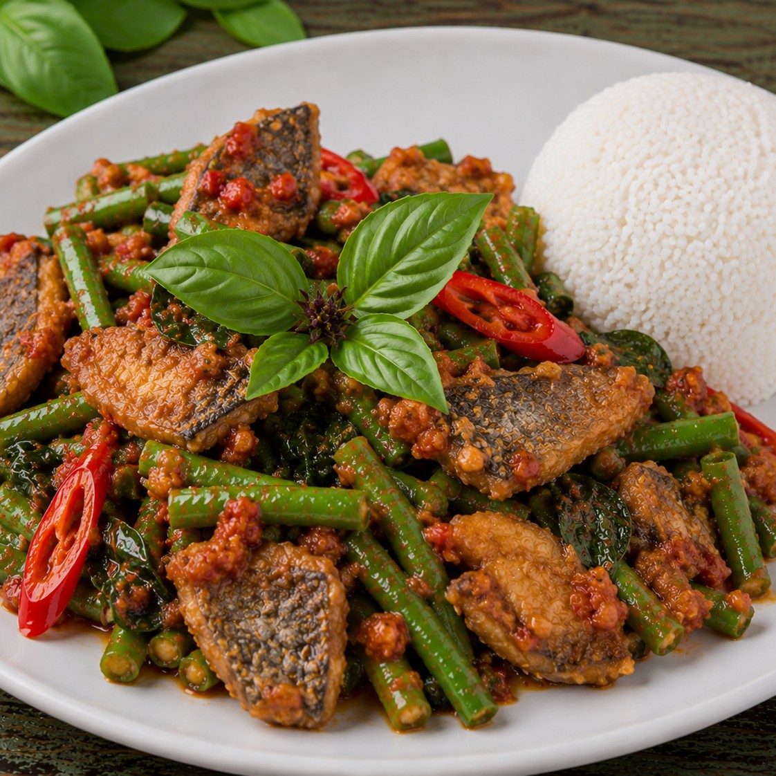 Prig-King with Crispy Fish.