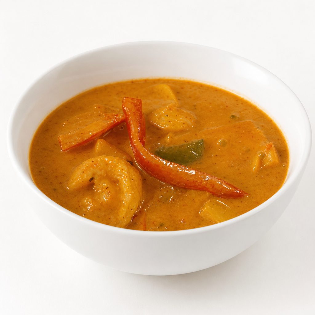 Red curry with Shrimp and Pineapple.